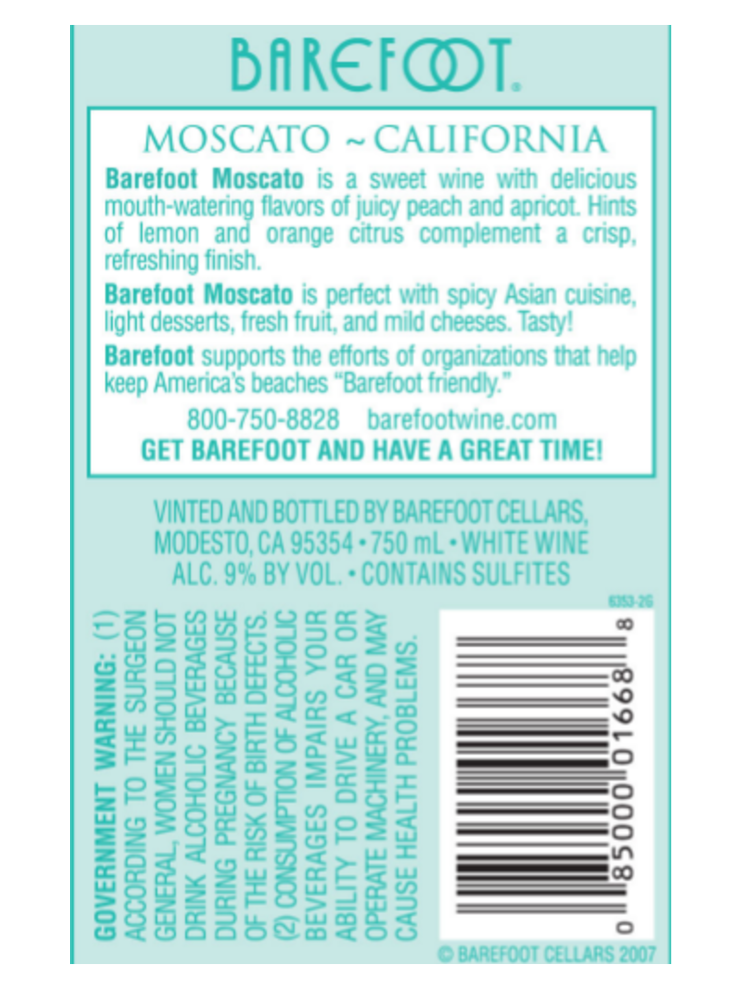 Barefoot Moscato 750ML image number 4