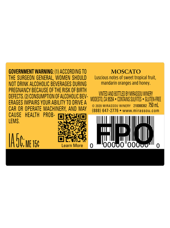 Mirassou Moscato V23 750ML image number 3
