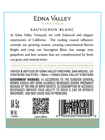 Edna Valley California Sauvignon Blanc V22 750ML image number 5