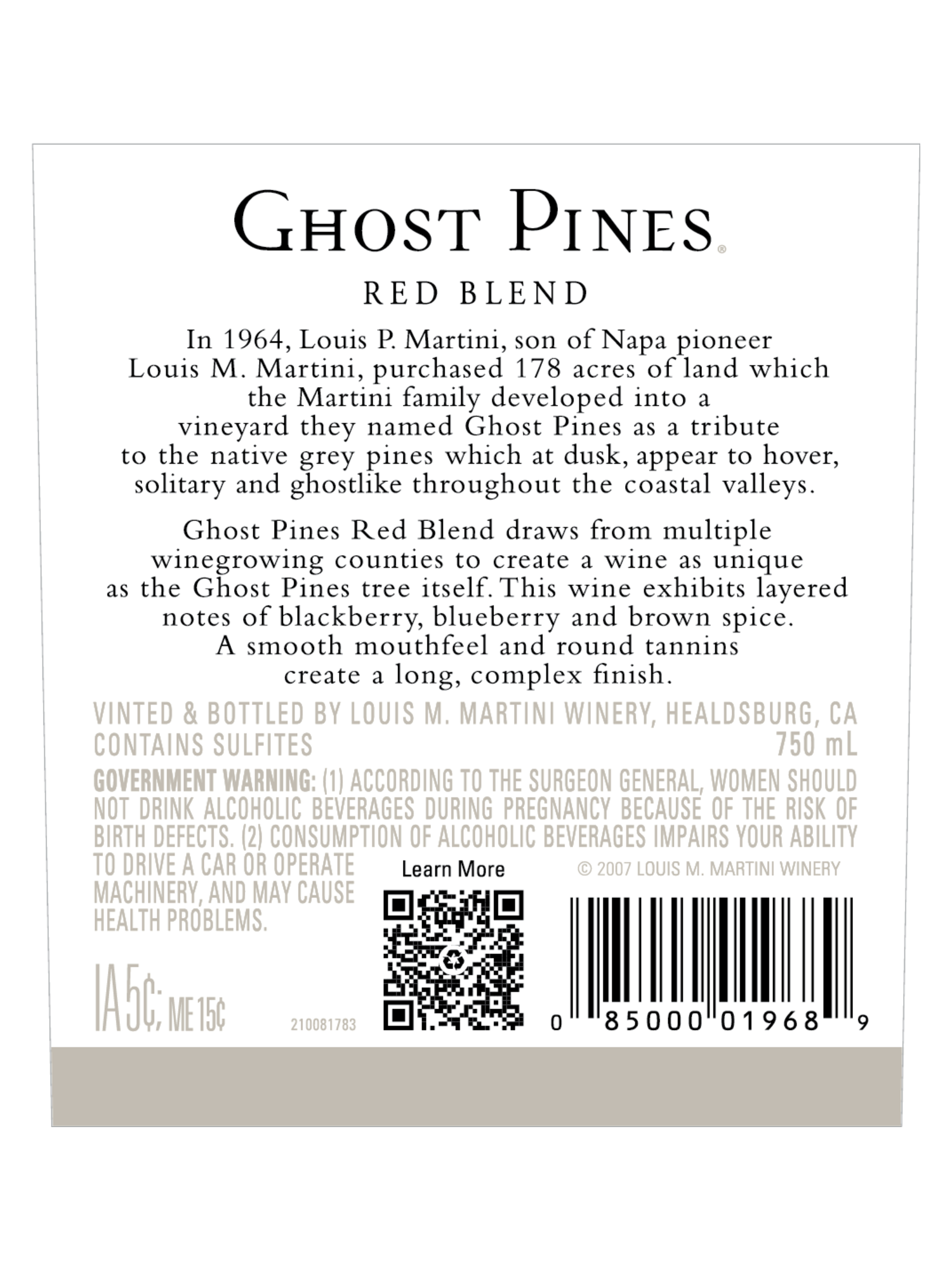 Ghost Pines Red Blend V21 750ML image number 4
