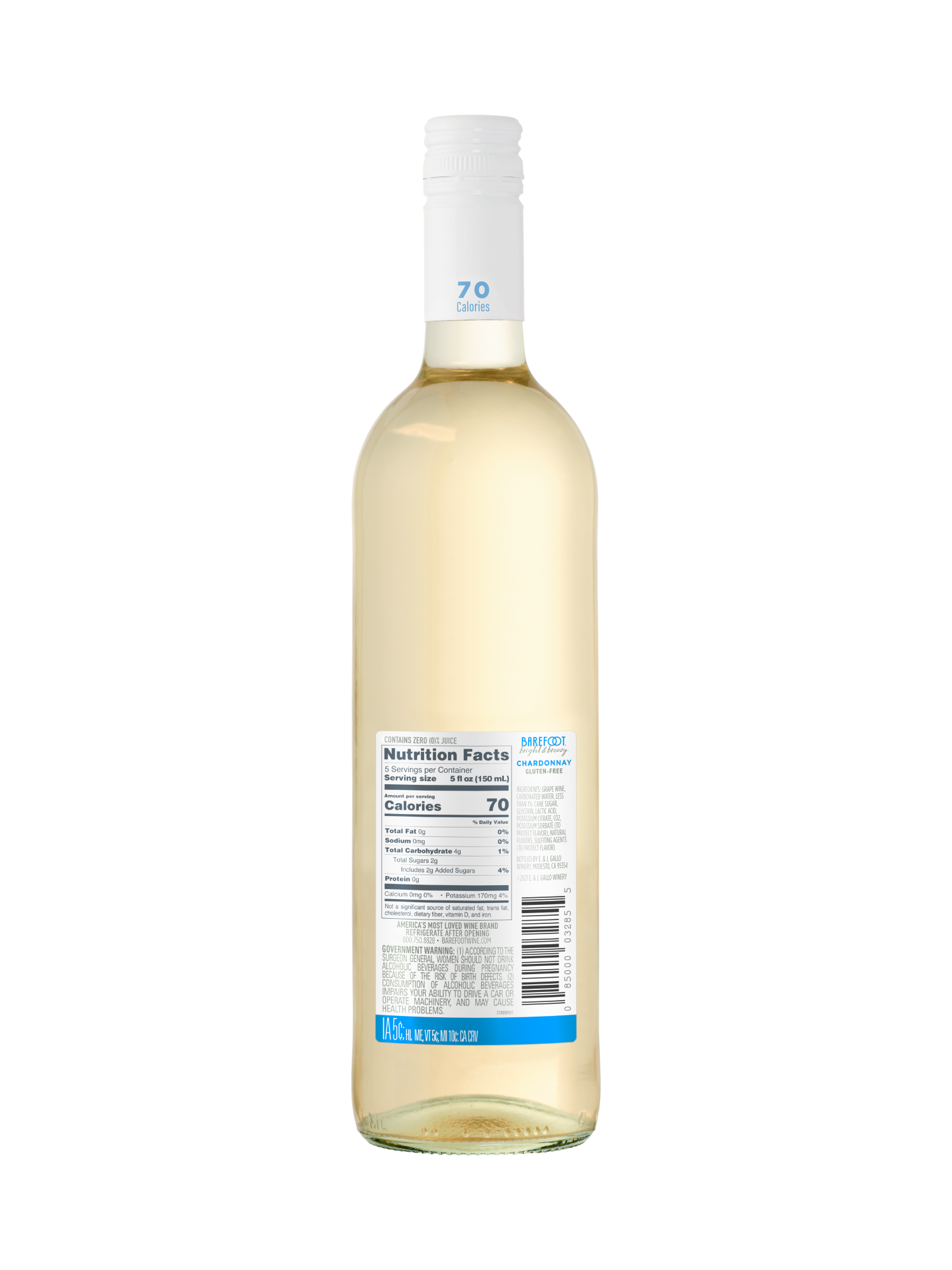 Barefoot Bright & Breezy Chardonnay 750ML image number 2
