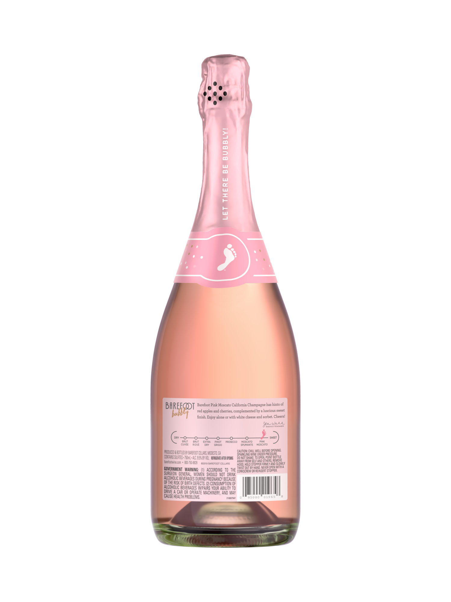 Buy BAREFOOT BUBBLY PINK MOSCATO CALIFORNIA 750ML | The Barrel Room