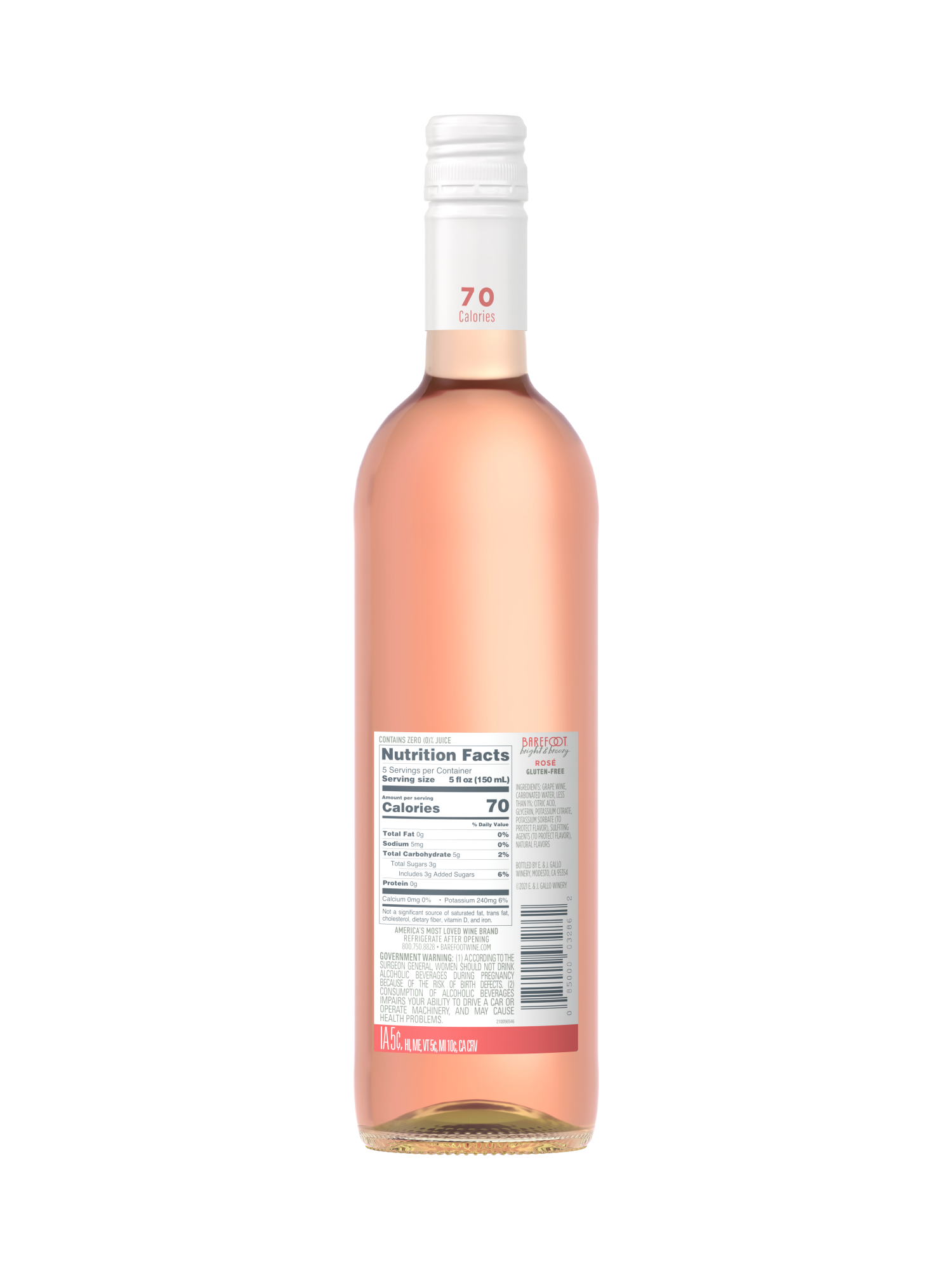 Barefoot Bright & Breezy Ros&eacute; 750ML image number 3