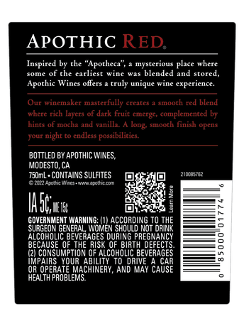 Apothic Red V21 750ML image number 3