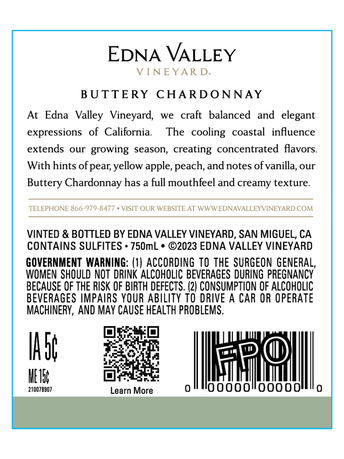Edna Valley Vineyard Buttery Chardonnay V22 750ML image number 4