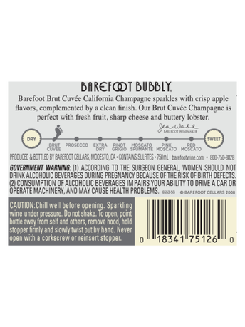 Barefoot Bubbly Brut Cuvée 750ML image number 4