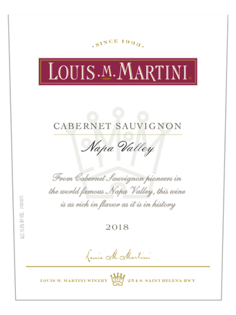 Louis M. Martini Napa Valley Cabernet Sauvignon V18 750ML image number 3