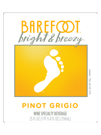 Barefoot Bright & Breezy Pinot Grigio 750ML image number 3