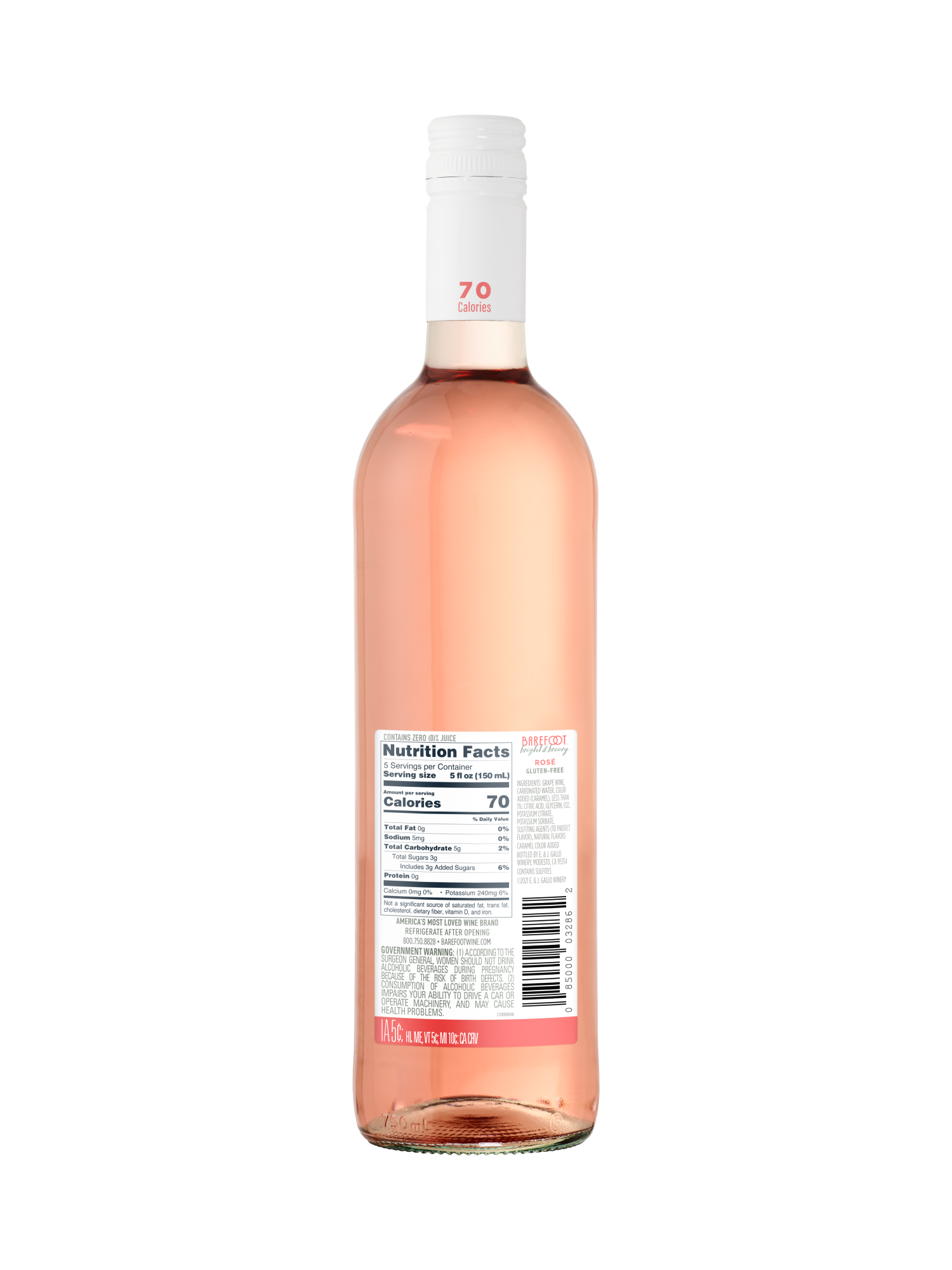 Barefoot Bright & Breezy Ros&eacute; 750ML image number 2