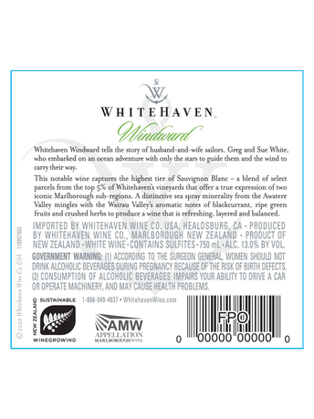 Whitehaven Windward Sauvignon Blanc V22 750ML image number 4