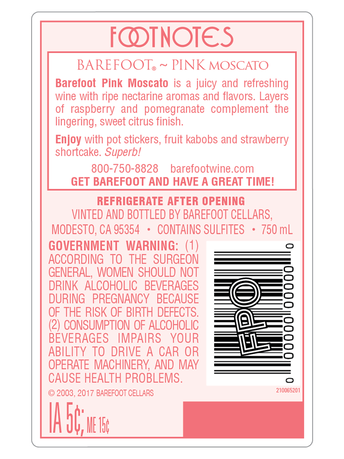 Barefoot Cellars Pink Moscato 750ML image number 9