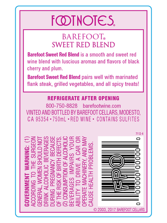 Barefoot Sweet Red Blend 750ML image number 4
