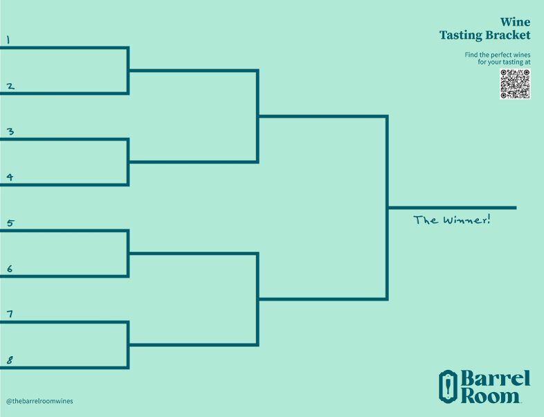 wine tasting game bracket sheet