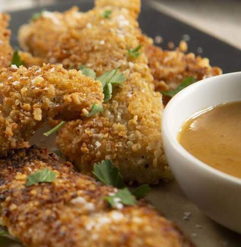 Pine Nut Crusted Chicken Fingers Image