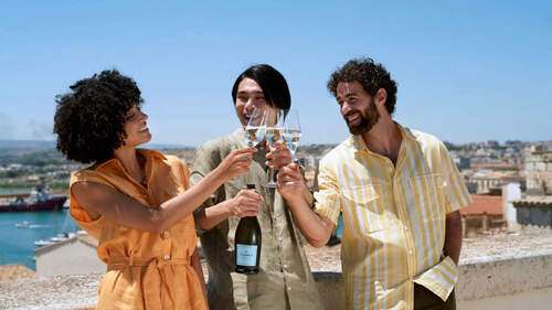 Friends toasting with La Marca Prosecco