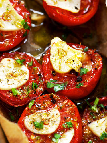 Grilled Garlic Tomatoes