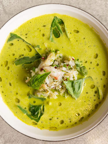 Summer Corn Soup with Dungeness Crab Recipe Image