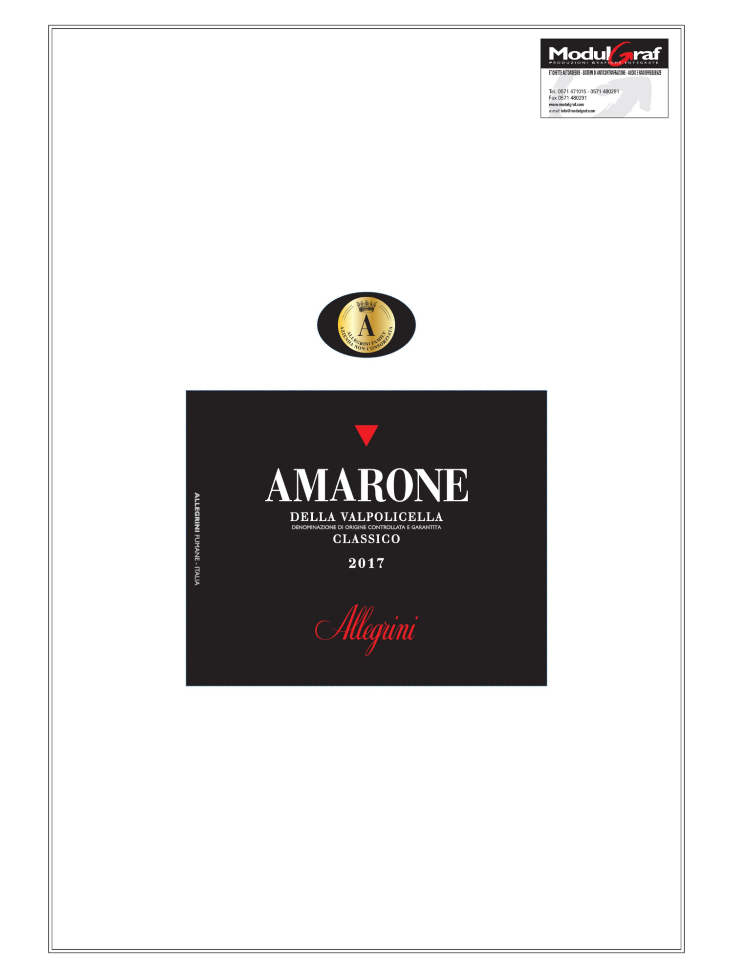 Allegrini Amarone della Valpolicella Classico DOCG V17 750ML image number 3
