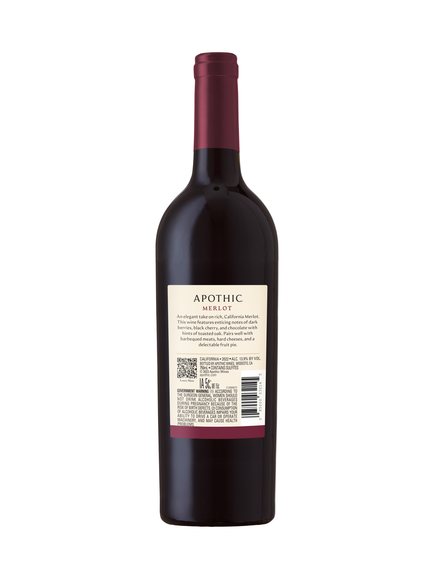 Apothic Merlot V22 750ML image number 2