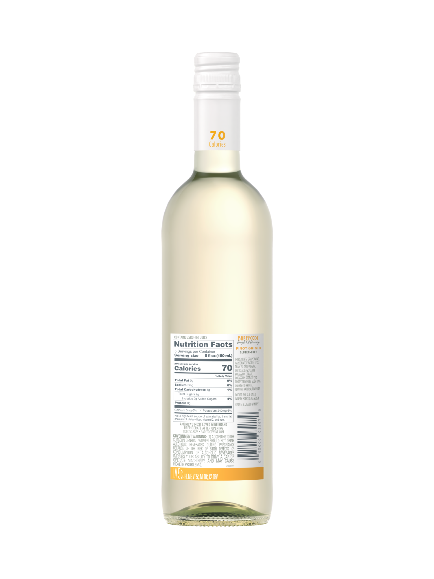Barefoot Bright & Breezy Pinot Grigio 750ML image number 2