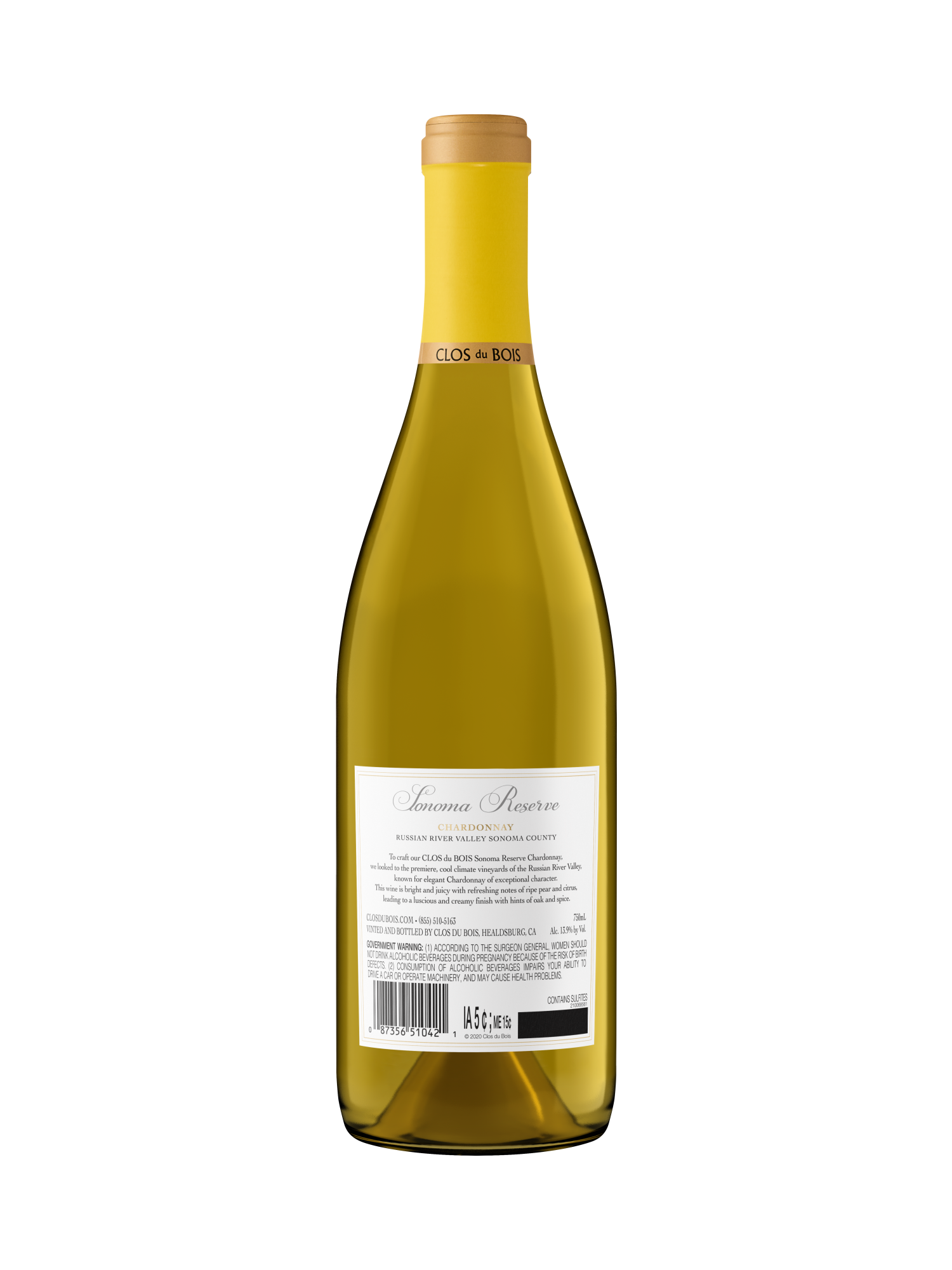 Clos du Bois Sonoma Reserve Russian River Valley Chardonnay V22 750ML image number 2