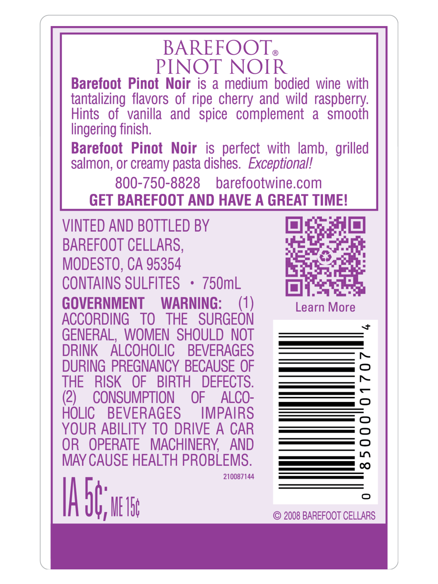 Barefoot Pinot Noir 750ML image number 4