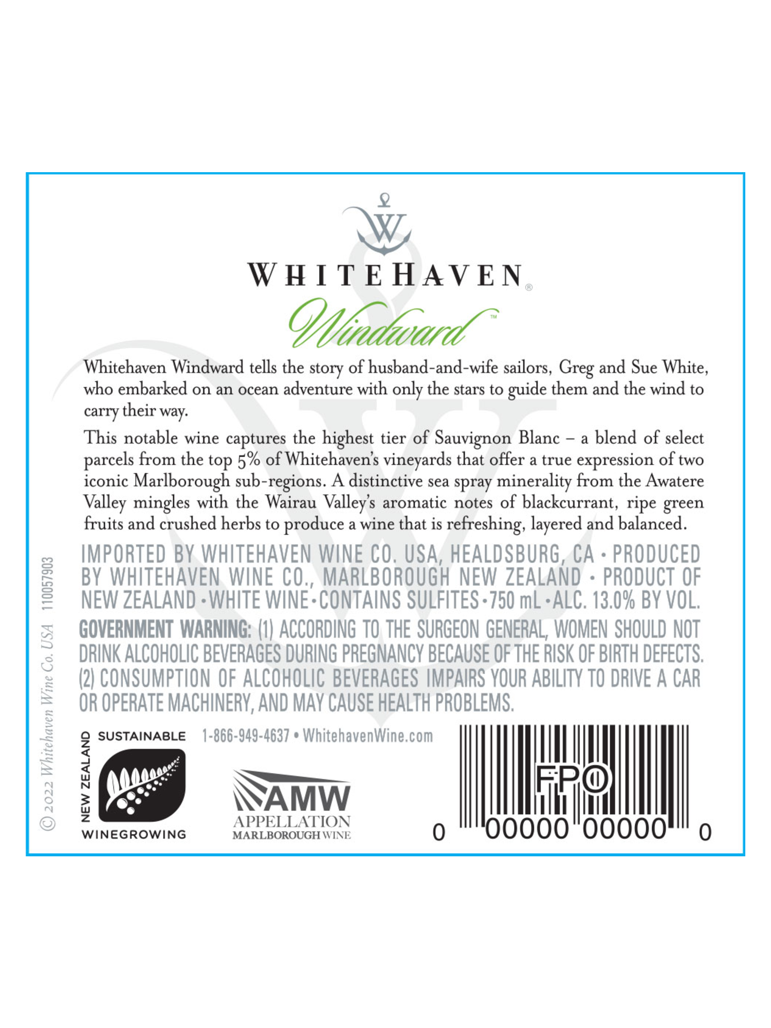 Whitehaven Windward Sauvignon Blanc V22 750ML image number 4