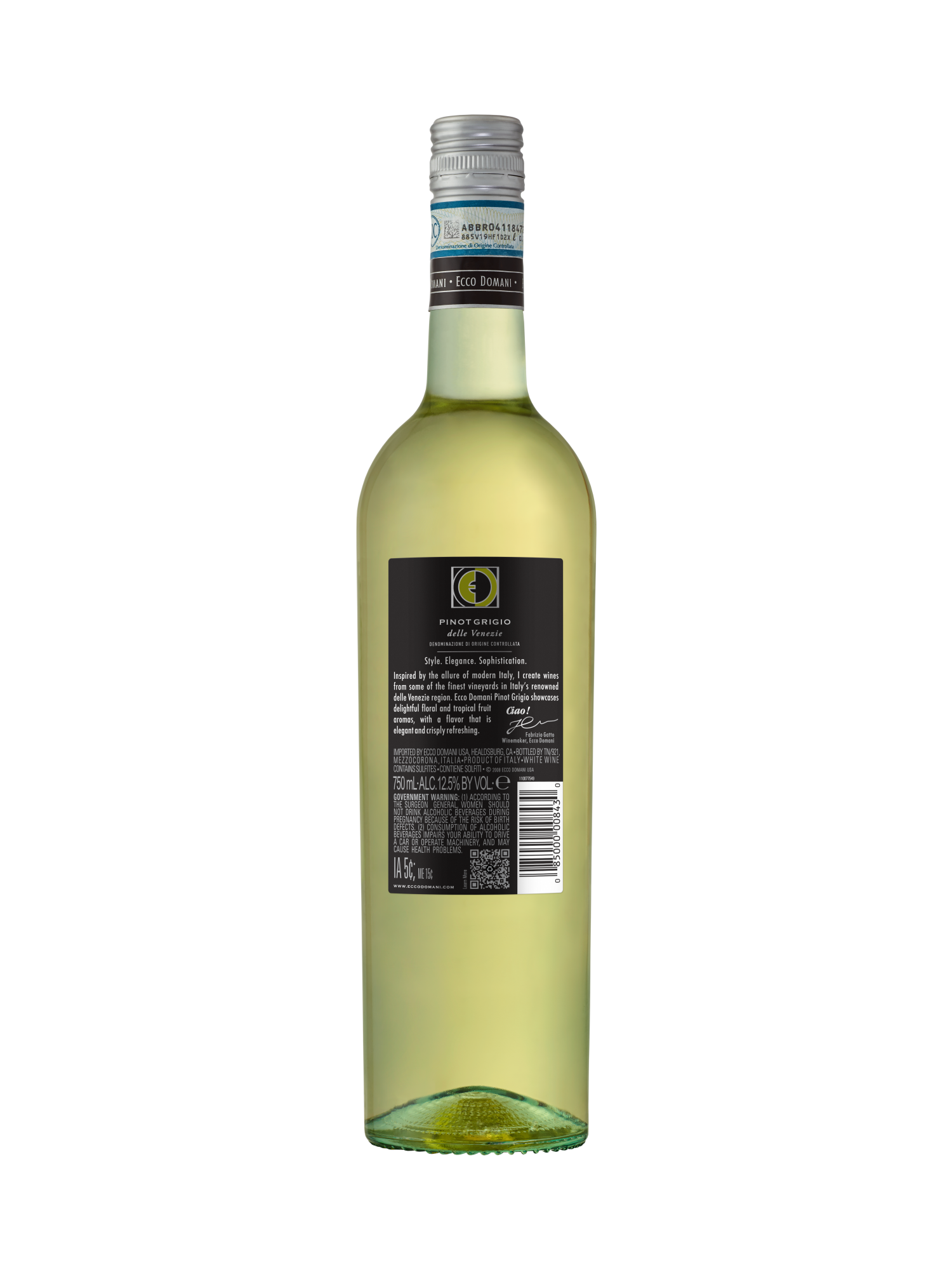 Ecco Domani delle Venezie DOC Pinot Grigio V23 750M image number 2