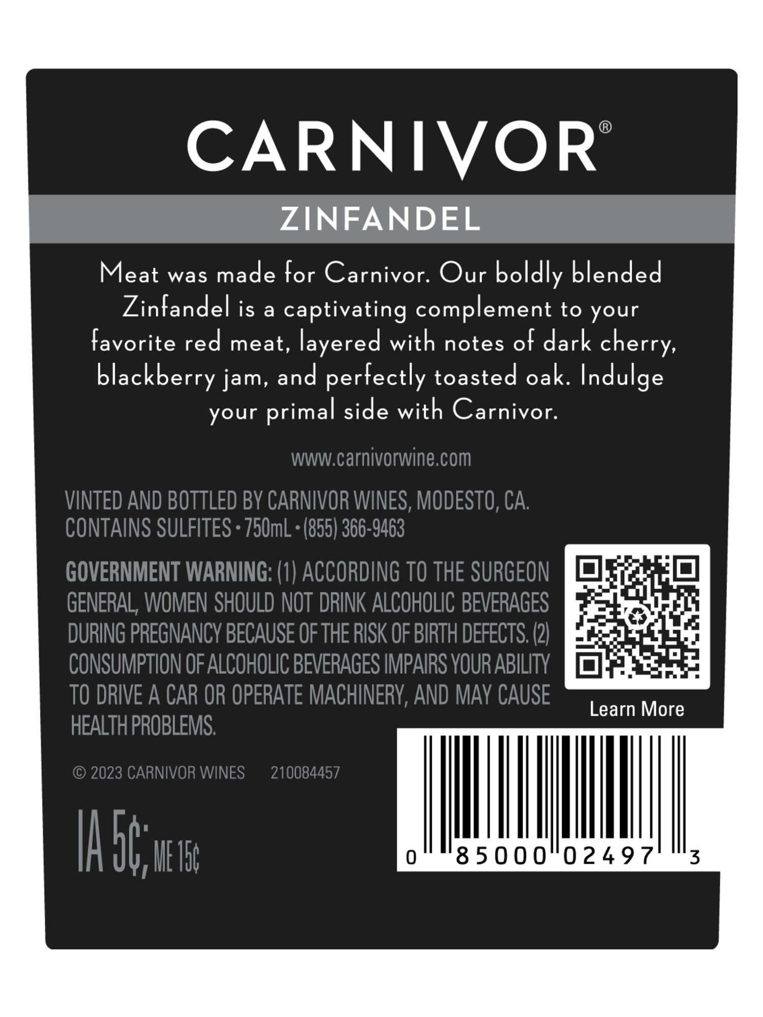 Carnivor Zinfandel V22 750ML image number 3
