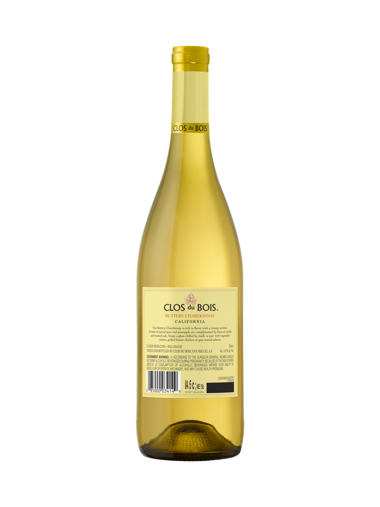 Clos du Bois Buttery Chardonnay V20 750ML image number 2
