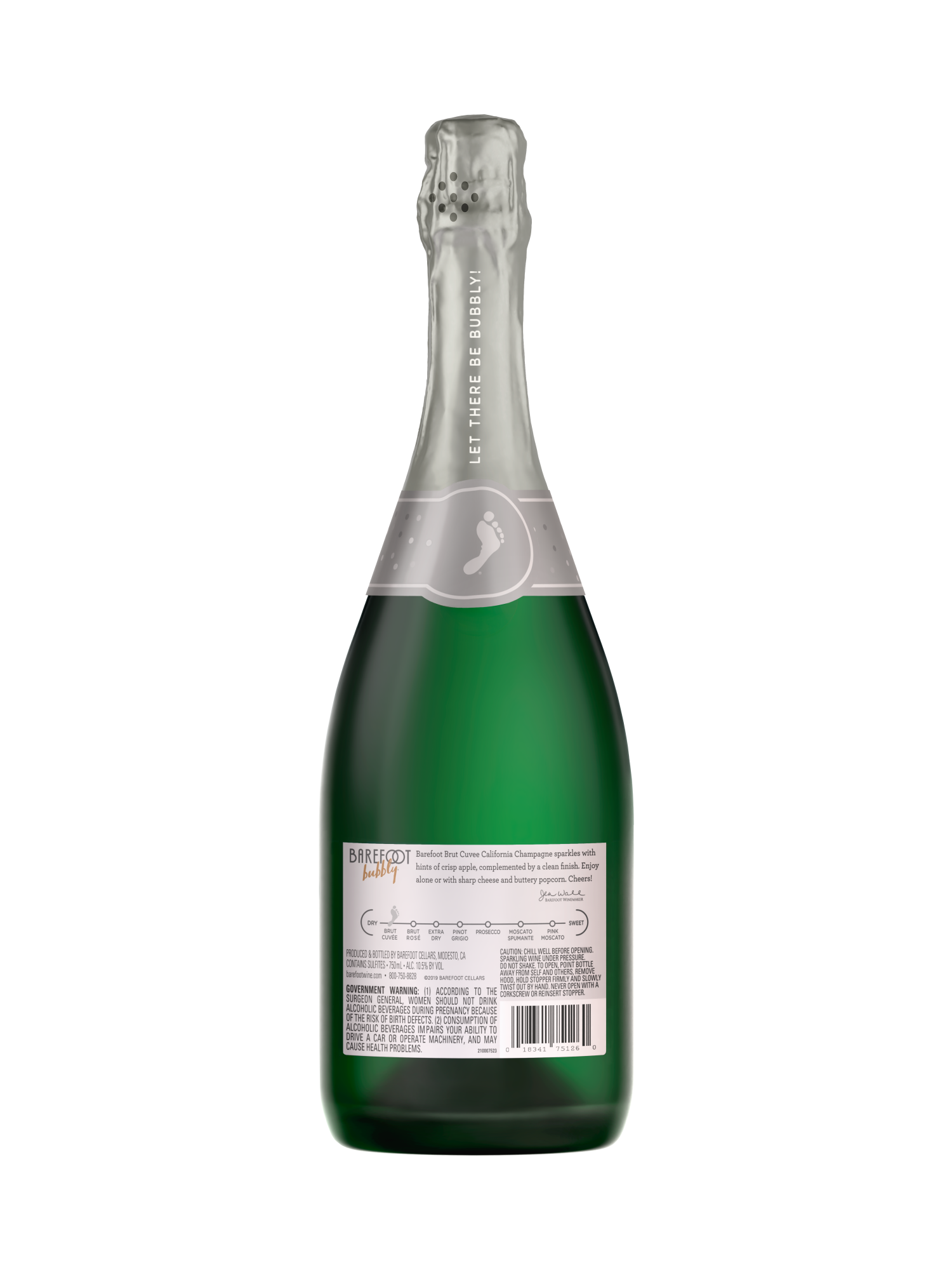Barefoot Bubbly Brut Cuv&eacute;e 750ML image number 2
