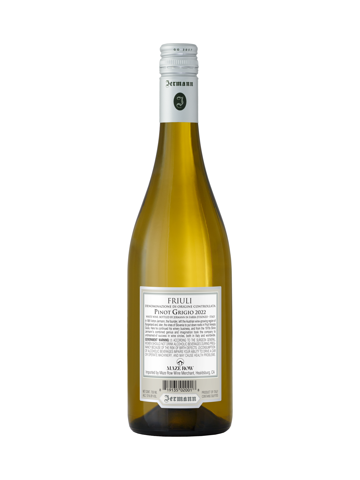 Jermann Pinot Grigio Friuli DOC V22 750ML image number 2