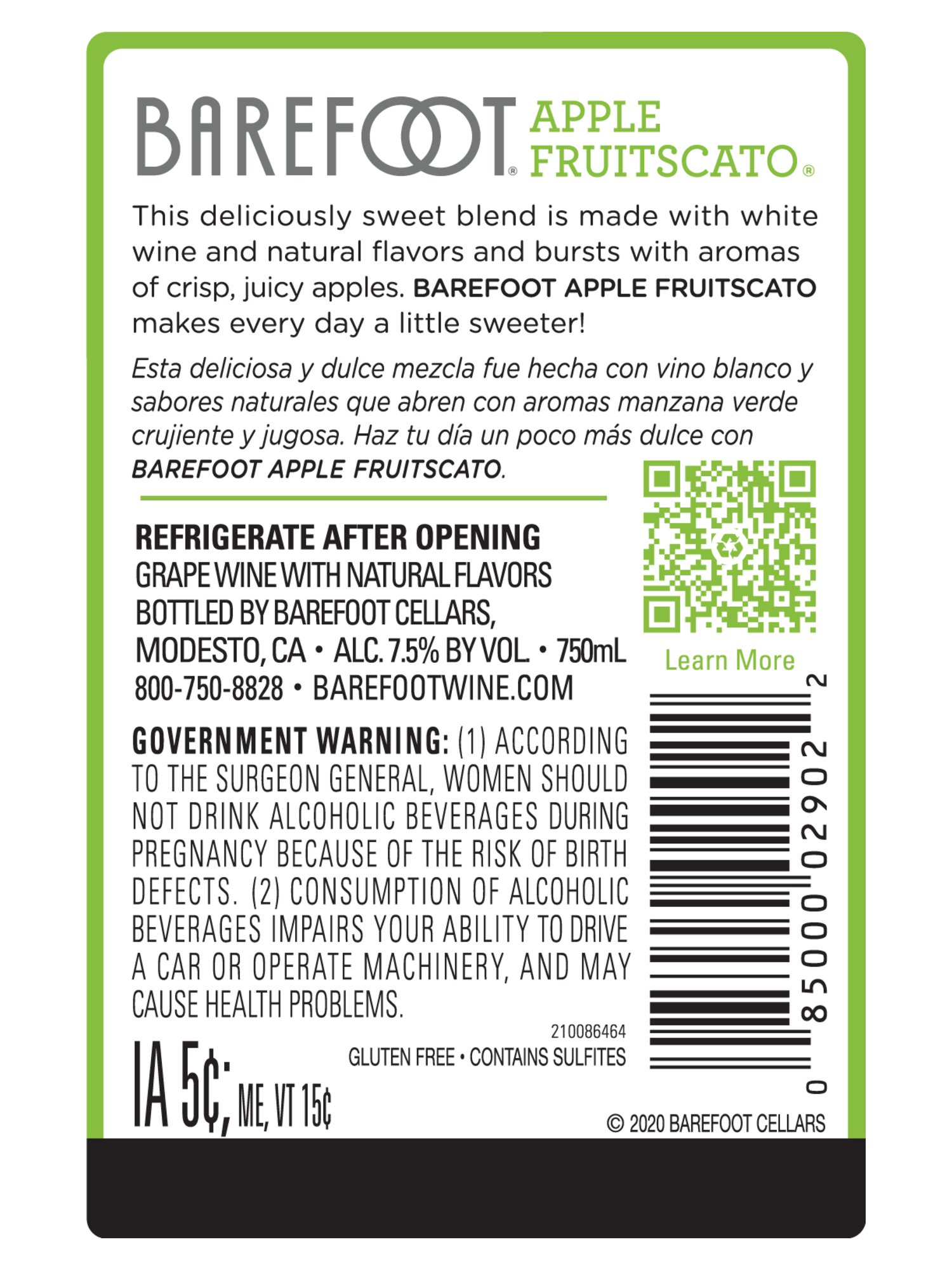 Barefoot Apple Fruitscato 750ML image number 4