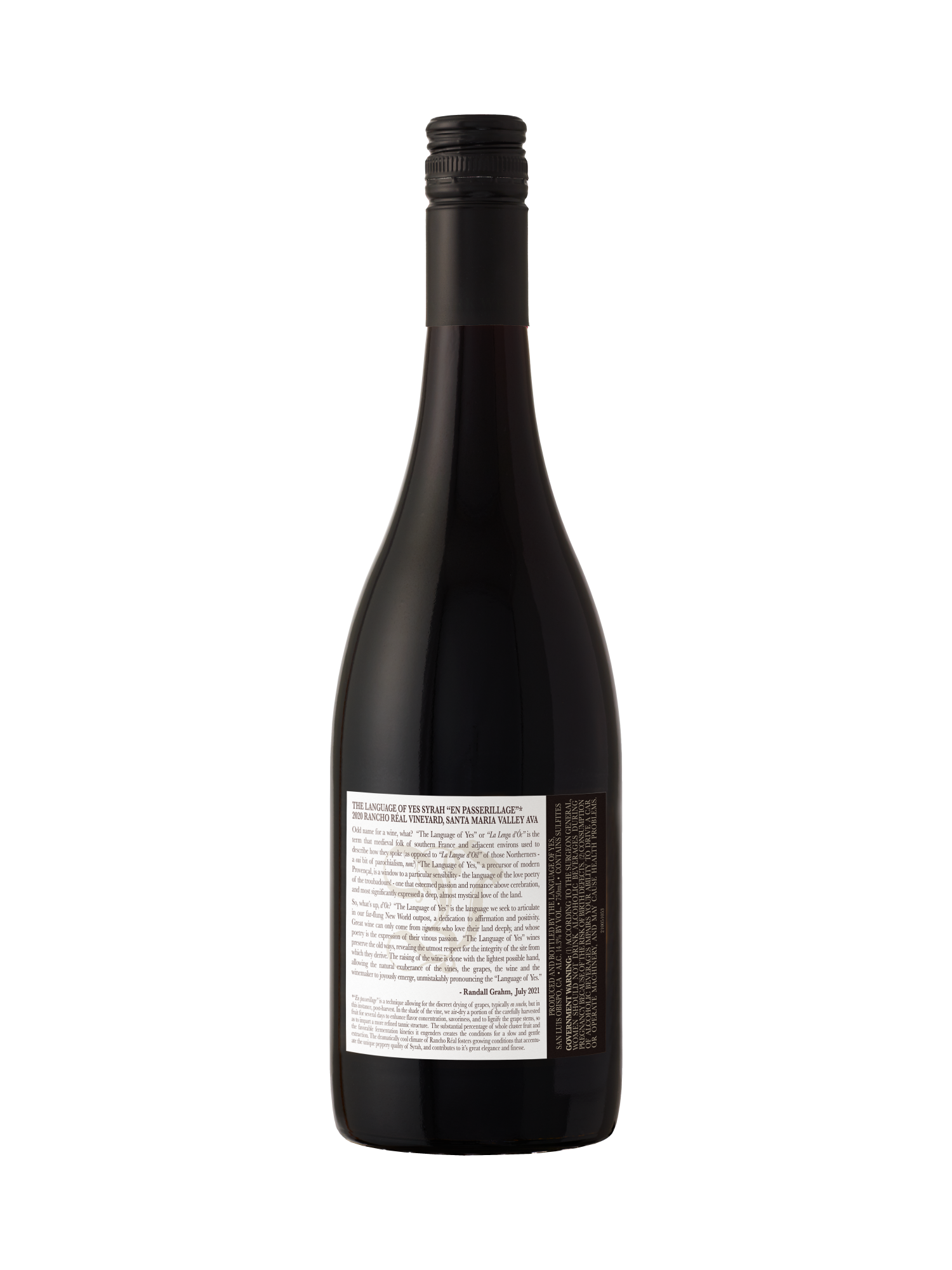 The Language of Yes Syrah 2020 750ML image number 4