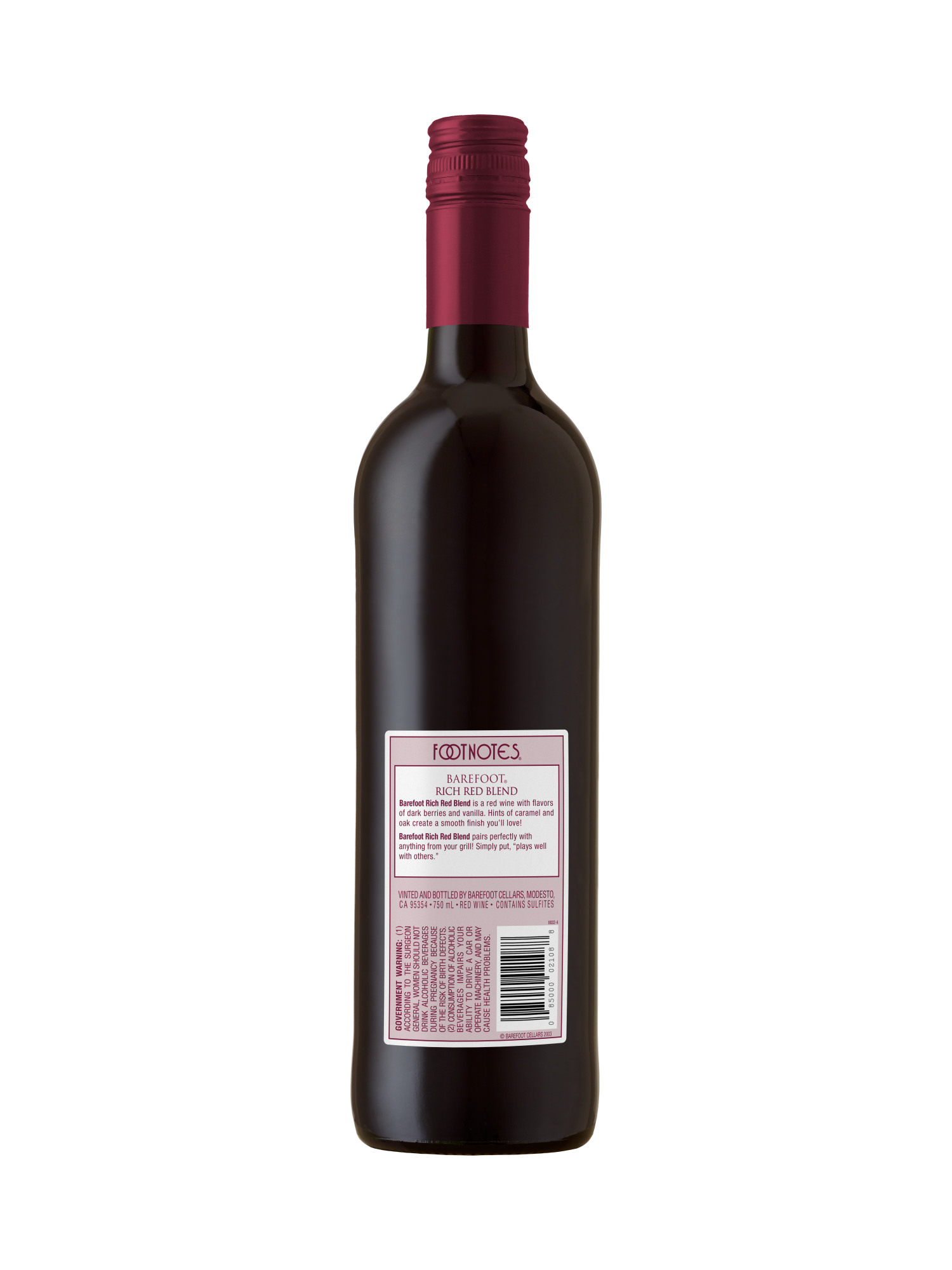 Barefoot Cellars Rich Red Blend 750ML image number 2