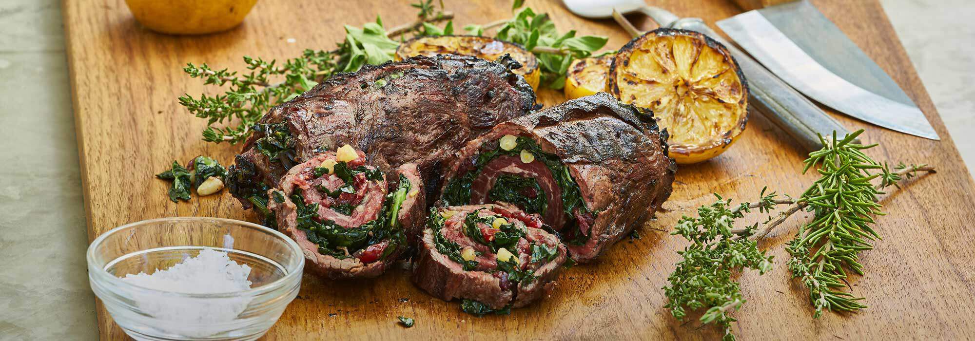 Grilled Beef Braciola Recipe Image
