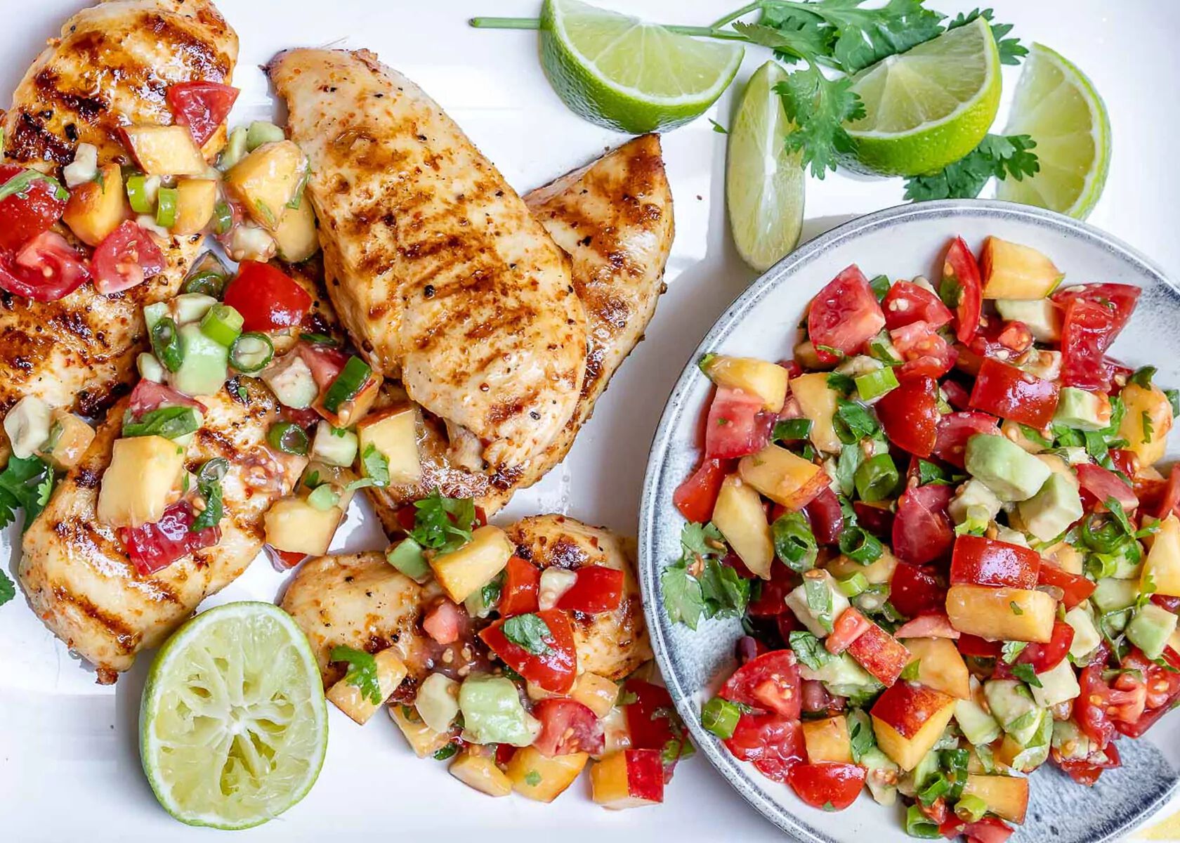 Grilled Chicken and Peach Salsa  Recipe Image