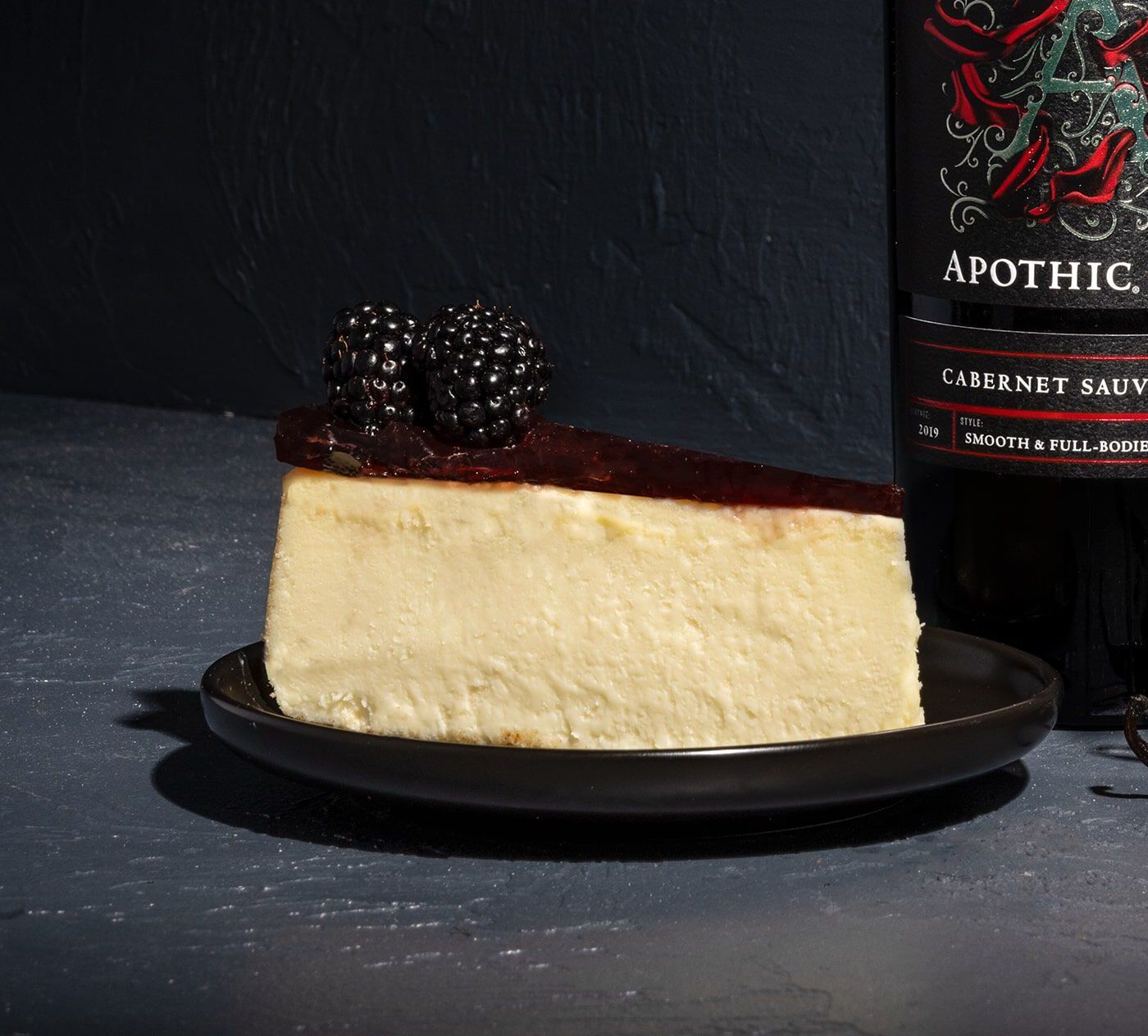 Cheescake with Cabernet Glaze Image