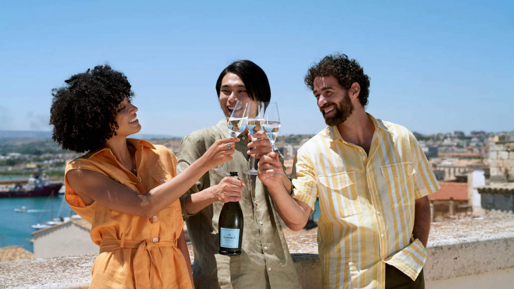 Friends toasting with La Marca Prosecco