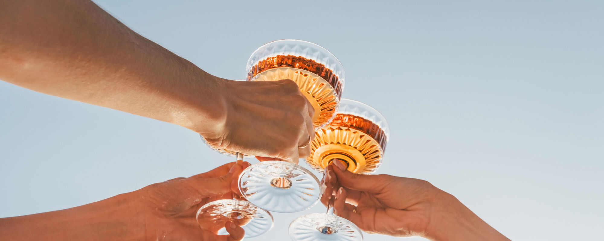 Wine glasses toasting